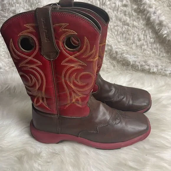 Durango Women's Rebelicious Western Boot Dark brown & Red  rubber soles SZ9.5M - Picture 5 of 14